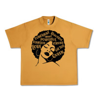 Peanut Butter Womens Strong Black Woman Afro Message Urban Heavy Tee - lanVoArt