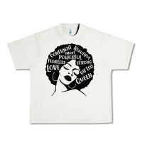 Pistachio Womens Strong Black Woman Afro Message Urban Heavy Tee - lanVoArt