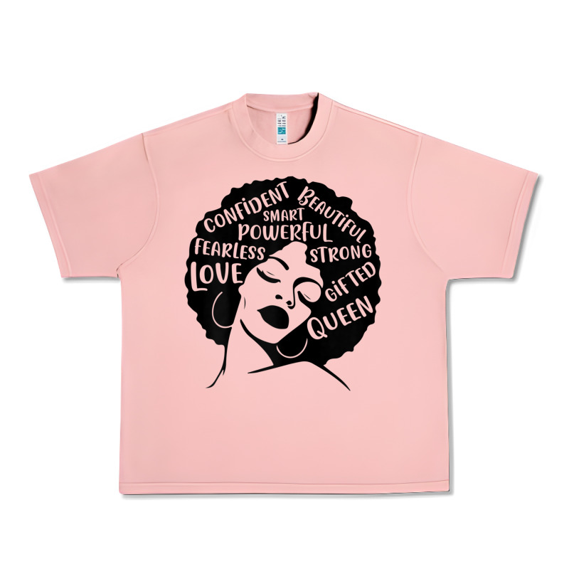 Womens Strong Black Woman Afro Message Urban Heavy Tee by lanVoArt | Teevron