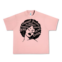 Salmon Womens Strong Black Woman Afro Message Urban Heavy Tee - lanVoArt