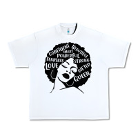 White Womens Strong Black Woman Afro Message Urban Heavy Tee - lanVoArt