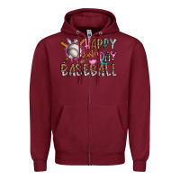 Burgundy happy easter day baseball Zipper Hoodie - CowhideDigitalArt