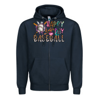 Navy happy easter day baseball Zipper Hoodie - CowhideDigitalArt