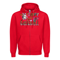 Red happy easter day baseball Zipper Hoodie - CowhideDigitalArt