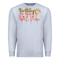 Heather Grey Birthday girl balloon Premium Sweatshirt - Artiststas