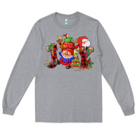 Heather Grey christmas joy  gnome Long Sleeve Tee - CowGirlArtShop