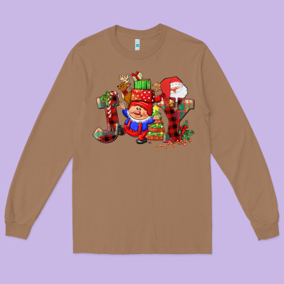 Christmas Joy  Gnome Long Sleeve Tee Designed By Cowgirlartshop