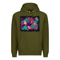 Army Green halloween trees and turquoise glitter background Premium Hoodie - BundleAndBundleShop