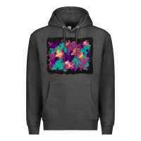 Charcoal Heather halloween trees and turquoise glitter background Premium Hoodie - BundleAndBundleShop