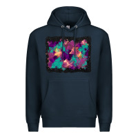 Navy halloween trees and turquoise glitter background Premium Hoodie - BundleAndBundleShop