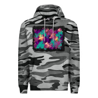 Slate Camo halloween trees and turquoise glitter background Premium Hoodie - BundleAndBundleShop