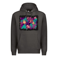 Smoke halloween trees and turquoise glitter background Premium Hoodie - BundleAndBundleShop