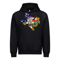 Black bull skull texas map american playng Urban Hoodie - BarkalooDesign