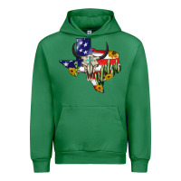 Emerald bull skull texas map american playng Urban Hoodie - BarkalooDesign