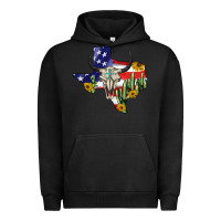 Pigment Black bull skull texas map american playng Urban Hoodie - BarkalooDesign
