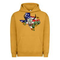 Pigment Peanut Butter bull skull texas map american playng Urban Hoodie - BarkalooDesign