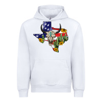 White bull skull texas map american playng Urban Hoodie - BarkalooDesign