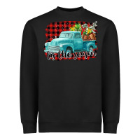 Black Tis The Season Christmas Truck Heavyweight Sweatshirt - FaDigitalArtStudio