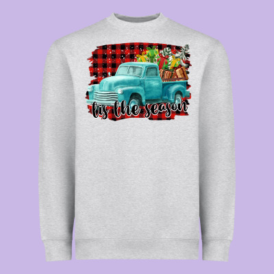 Tis The Season Christmas Truck Heavyweight Sweatshirt Designed By Fadigitalartstudio