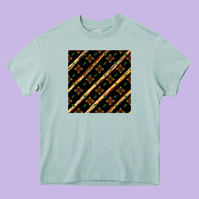 African Floral Seamless Pattern Heavy Core Tee Designed By Bundleandbundleshop