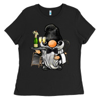 Black waiter gnome Ladies Tee - BarkalooDesign