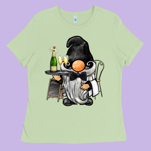Waiter Gnome Ladies Tee Designed By Barkaloodesign