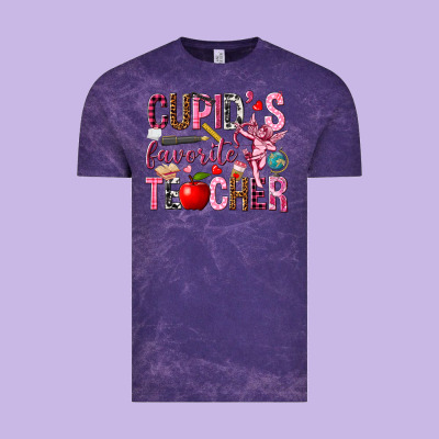 Cupid's Favorite Teacher Valentine's Day Vintage Tee Designed By Howdyjamesfarm