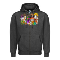 Charcoal Heather Halloween Western Boo Coffee Cups Zipper Hoodie - CowhideDigitalArt