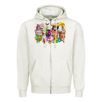 Halloween Western Boo Coffee Cups Zipper Hoodie | Teevron
