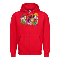 Red Halloween Western Boo Coffee Cups Zipper Hoodie - CowhideDigitalArt