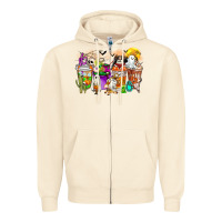Sandshell Halloween Western Boo Coffee Cups Zipper Hoodie - CowhideDigitalArt