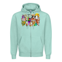 Seafoam Halloween Western Boo Coffee Cups Zipper Hoodie - CowhideDigitalArt