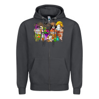 Smoke Halloween Western Boo Coffee Cups Zipper Hoodie - CowhideDigitalArt