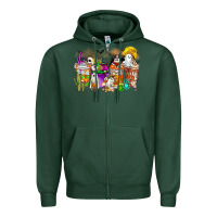 Sports Green Halloween Western Boo Coffee Cups Zipper Hoodie - CowhideDigitalArt