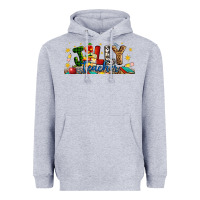 Heather Grey Christmas Jolly Teacher Heavyweight Hoodie - Artiststas