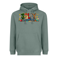 Sage Christmas Jolly Teacher Heavyweight Hoodie - Artiststas
