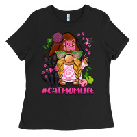 Black cat mom  life gnome Ladies Tee - BarkalooDesign