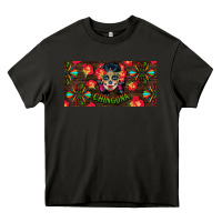 Asphalt Chingona Sugar Skull License Plate Heavy Core Tee - BundleAndBundleShop
