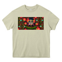 Mossy Chingona Sugar Skull License Plate Heavy Core Tee - BundleAndBundleShop