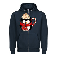 Navy coffee cups animal Zipper Hoodie - CowhideDigitalArt