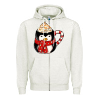 Oatmeal Heather coffee cups animal Zipper Hoodie - CowhideDigitalArt