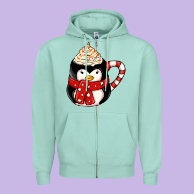 Coffee Cups Animal Zipper Hoodie Designed By Cowhidedigitalart