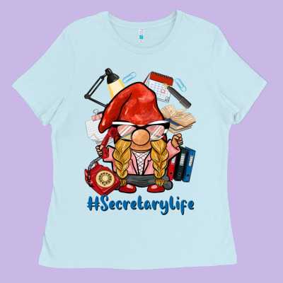 Secretary Life Gnome Ladies Tee Designed By Barkaloodesign