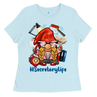 Baby Blue secretary life gnome Ladies Tee - BarkalooDesign