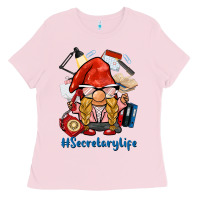Bubblegum Pink secretary life gnome Ladies Tee - BarkalooDesign