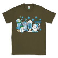 Army Green winter snowman coffee cups Classic Tee - texasbilliewilder