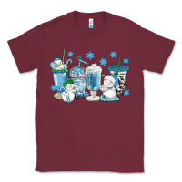 Burgundy winter snowman coffee cups Classic Tee - texasbilliewilder