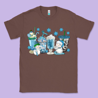 Winter Snowman Coffee Cups Classic Tee Designed By Texasbilliewilder