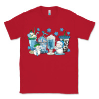 Red winter snowman coffee cups Classic Tee - texasbilliewilder