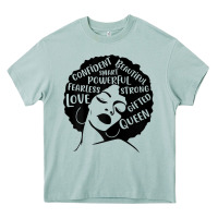 Arona Womens Strong Black Woman Afro Message Heavy Core Tee - lanVoArt